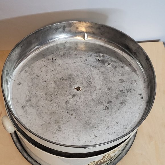 MCM Metal Cake Pie Taker With Handle Scottie Dog Chef Off White Silver 4 Pieces - Picture 9 of 13